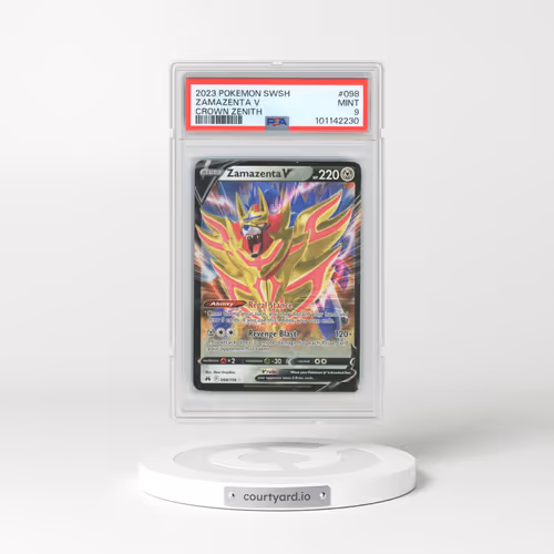 2023 Pokémon Sword and Shield Crown Zenith #098 Zamazenta V - Holo (PSA 9 MINT)