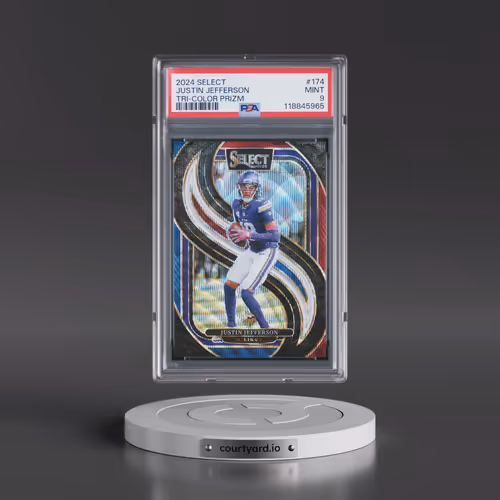 2024 Panini Select #174 Justin Jefferson - Tri-Color Prizm (PSA 9 MINT)