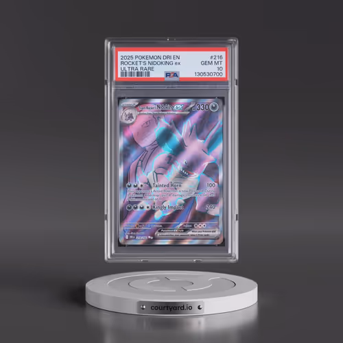 2025 Pokémon Dri EN-Destined Rivals #216 Team Rocket's Nidoking EX - Holo Ultra Rare (PSA 10 GEM MIN