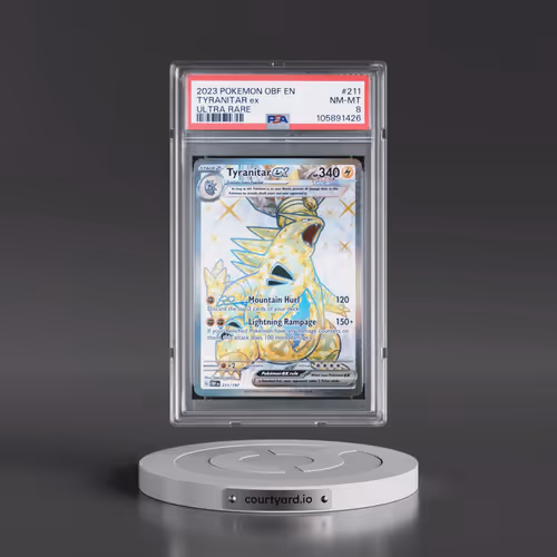 2023 Pokémon Obf EN-Obsidian Flames #211 Tyranitar EX - Holo Ultra Rare (PSA 8 NM-MT)