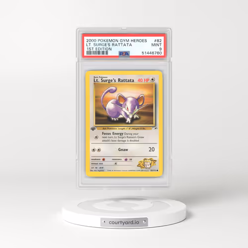 2000 Gym Heroes #82 Lt. Surge's Rattata - 1st Edition (PSA 9 MINT)
