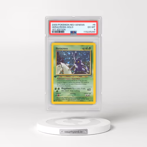 2000 Pokémon Neo Genesis #6 Heracross - 1st Edition Holo (PSA 6 EX-MT)