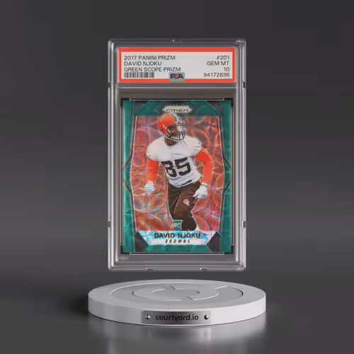 2017 Panini Prizm #201 David Njoku - Green Scope Prizm (PSA 10 GEM MINT)