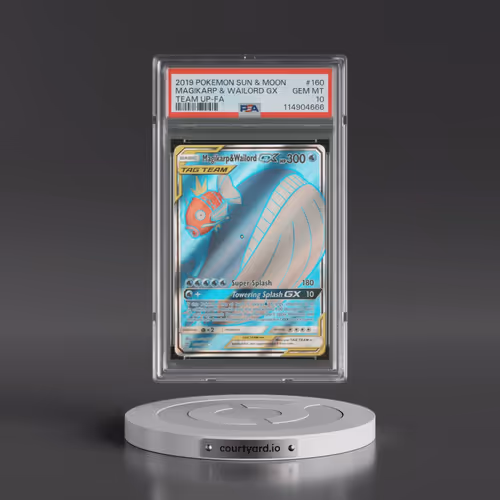 2019 Pokémon Sun & Moon Team Up #160 Magikarp & Wailord GX - Holo Full Art (PSA 10 GEM MINT)