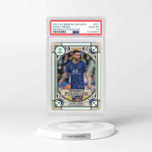 2022 Topps Merlin Chrome UEFA League Prophecy Fulfilled #PF7 Lionel Messi (PSA 10 GEM MINT)