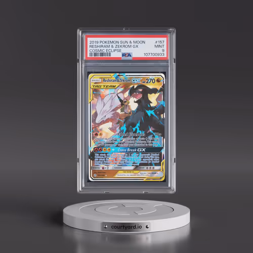 2019 Pokémon Sun & Moon Cosmic Eclipse #157 Reshiram & Zekrom GX - Holo (PSA 9 MINT)
