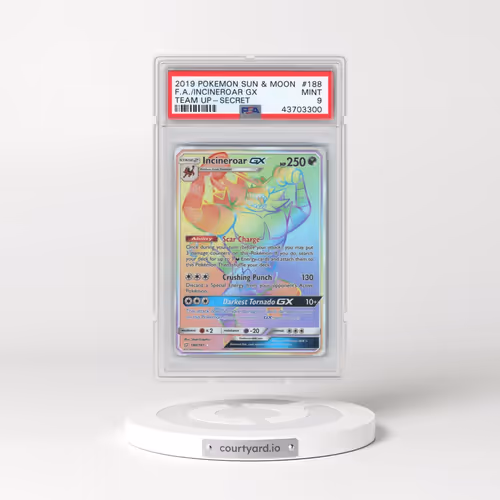 2019 Pokémon Sun & Moon Team Up #188 Incineroar GX - Holo Full Art Secret (PSA 9 MINT)