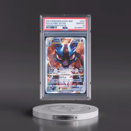 2023 Pokémon Swsh Black Star Promo #291 Lucario Vstar - Full Art Crown Zenith Elite Trainer Box (PSA