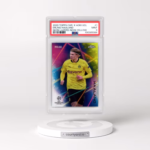2020 Topps Chrome X Steve Aoki UEFA Champions League Neon Future Neon Lazers #1 Erling Haaland - Neo