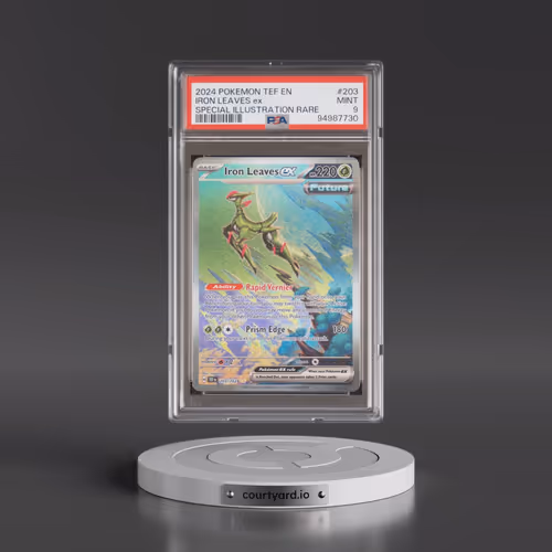 2024 Pokémon Tef EN-Temporal Forces #203 Iron Leaves EX - Holo Special Illustration Rare (PSA 9 MINT