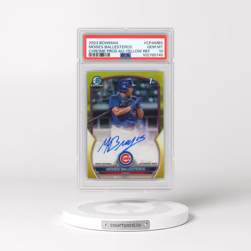 2023 Bowman Chrome Prospect Autographs #CPAMBS Moises Ballesteros - Yellow Refractor (PSA 10 GEM MINT)
