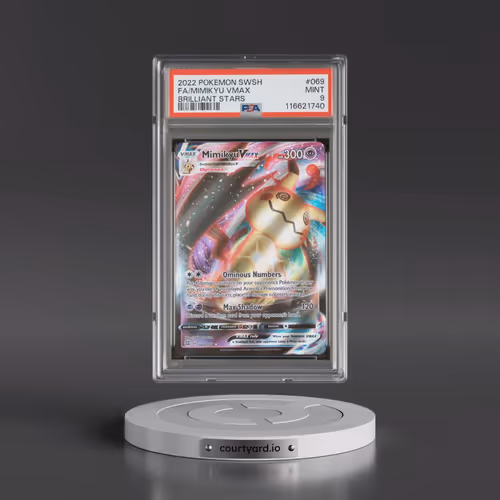 2022 Pokémon Sword & Shield Brilliant Stars #069 Mimikyu Vmax - Full Art (PSA 9 MINT)