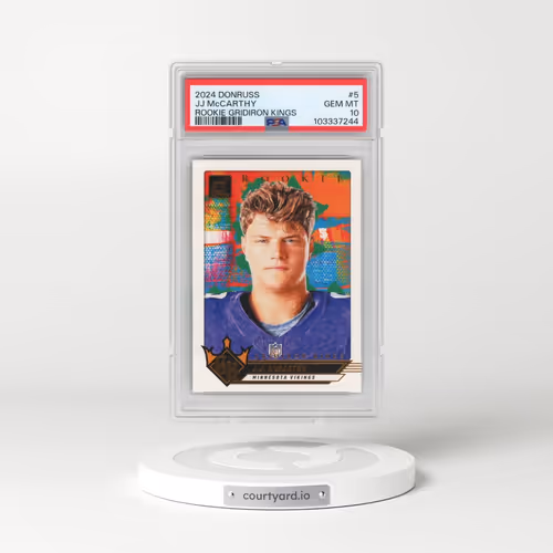 2024 Panini Donruss Rookie Gridiron Kings #5 JJ McCarthy (PSA 10 GEM MINT)