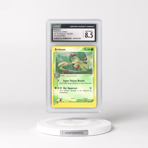 2003 EX Sandstorm (2003 Copyright, w/ "e" Symbol) #33/100 Breloom - Reverse Holo (CGC 8.5 NM-MT+)