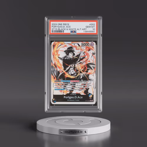 2024 One Piece Ultra Deck ST13-the Three Brothers #002 Portgas D. Ace - Black & White Alternate Art