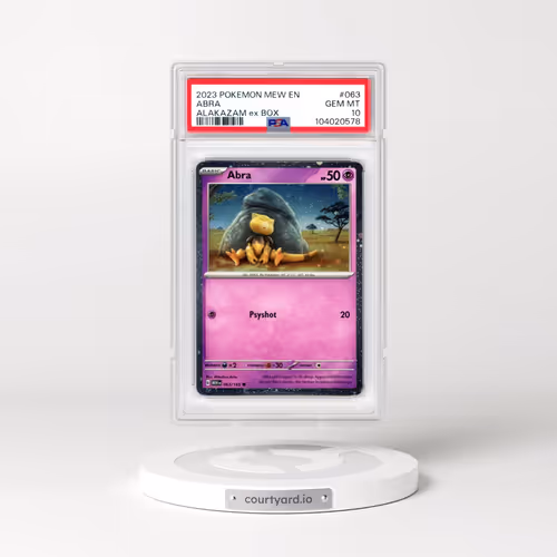 2023 Pokémon Mew EN-151 #063 Abra - Alakazam EX Box (PSA 10 GEM MINT)