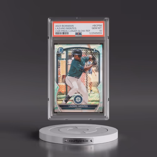 2023 Bowman Chrome Prospects #BCP58 Lazaro Montes - Lunar Glow Refractor (PSA 10 GEM MINT)