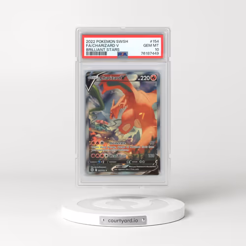 2022 Pokémon Sword & Shield Brilliant Stars #154 Charizard V - Holo Full Art (PSA 10 GEM MINT)