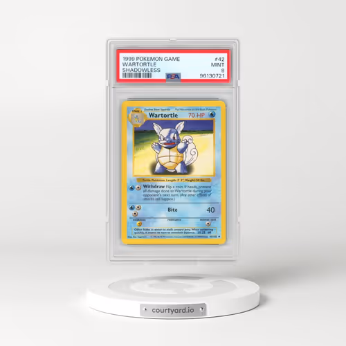 1999 Pokémon Game #42 Wartortle - Shadowless (PSA 9 MINT)