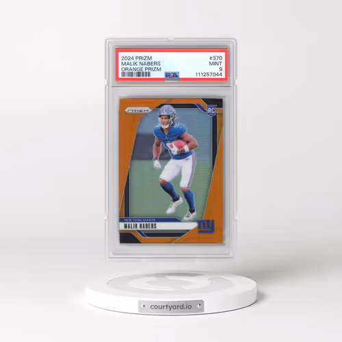 2024 Panini Prizm #370 Malik Nabers - Orange Prizm (PSA 9 MINT)