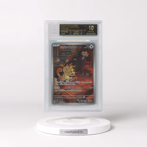 2025 Pokémon SV10-Glory of Team Rocket #109 Team Rocket's Meowth - Art Rare (BGS 10 PRISTINE)