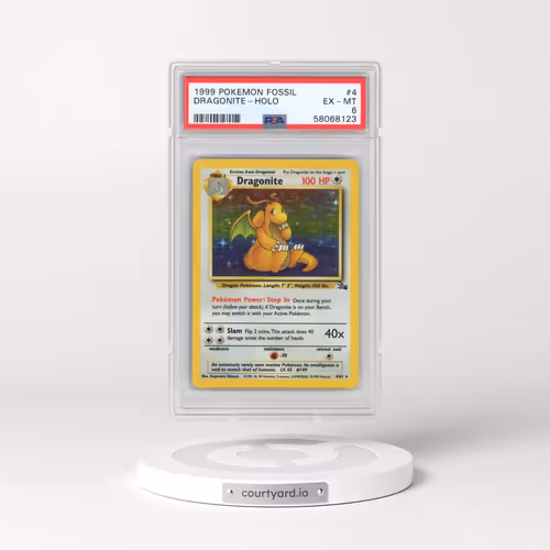 1999 Pokémon Fossil #4 Dragonite - Holo (PSA 6 EX-MT)