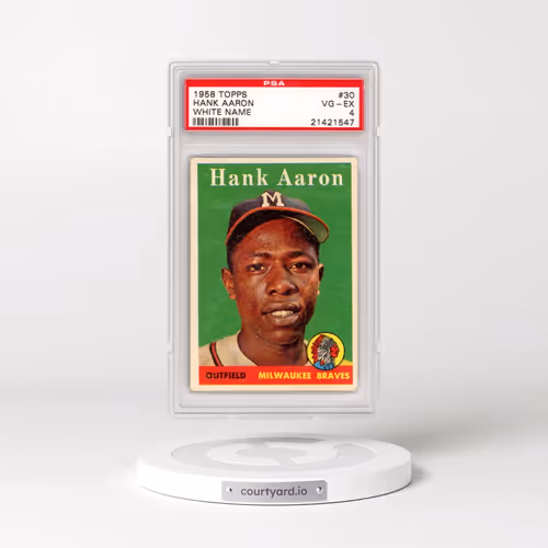 1958 Topps #30 Hank Aaron - White Name (PSA 4 VG-EX)