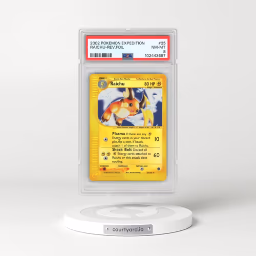 2002 Pokémon Expedition #25 Raichu - Reverse Foil (PSA 8 NM-MT)