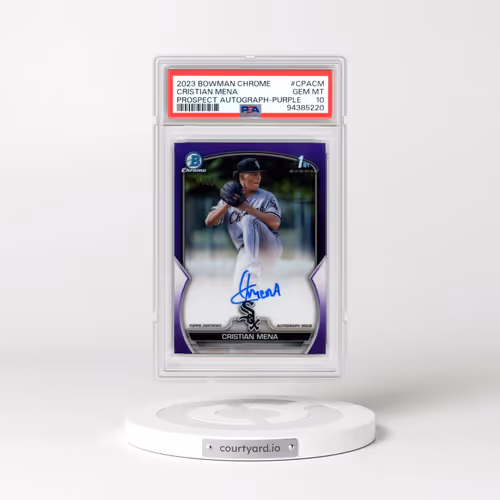 2023 Bowman Chrome Prospect Autographs #CPACM Cristian Mena - Purple Refractor (PSA 10 GEM MINT)