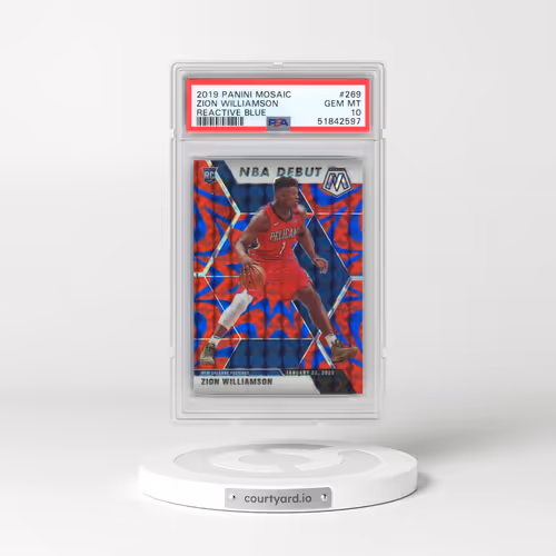 2019 Panini Mosaic #269 Zion Williamson - Reactive Blue (PSA 10 GEM MINT)
