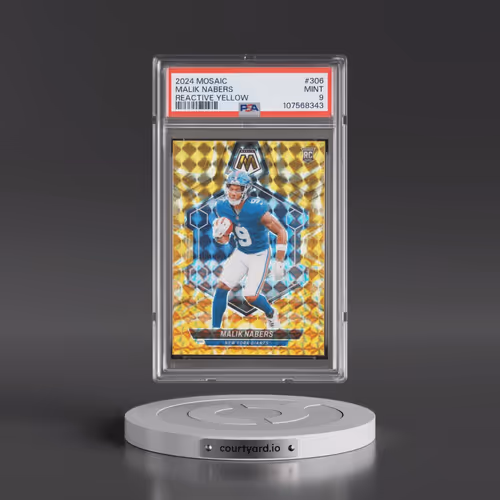 2024 Panini Mosaic #306 Malik Nabers - Reactive Yellow (PSA 9 MINT)