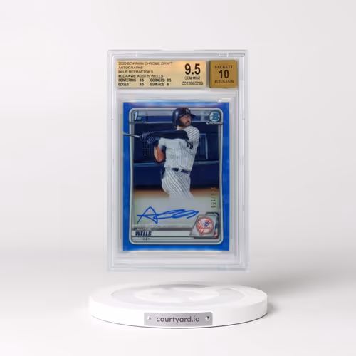 2020 Bowman Draft Chrome Draft Picks Autographs #CDAAWE Austin Wells - Blue Refractor (BGS 9.5 GEM M
