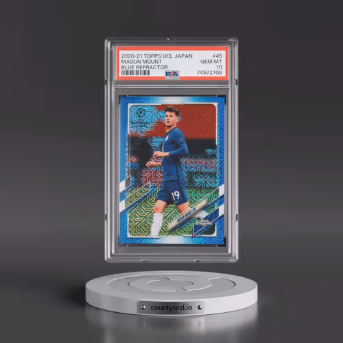 2020 Topps UEFA Champions League Japan Edition #45 Mason Mount - Blue Refractor (PSA 10 GEM MINT)