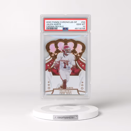 2020 Panini Chronicles Draft Picks Crown Royale #53 Jalen Hurts (PSA 10 GEM MINT)