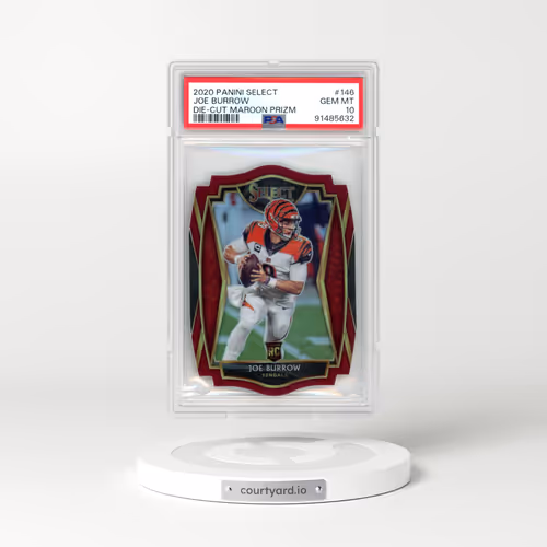 2020 Panini Select #146 Joe Burrow - Die-Cut Maroon Prizm (PSA 10 GEM MINT)