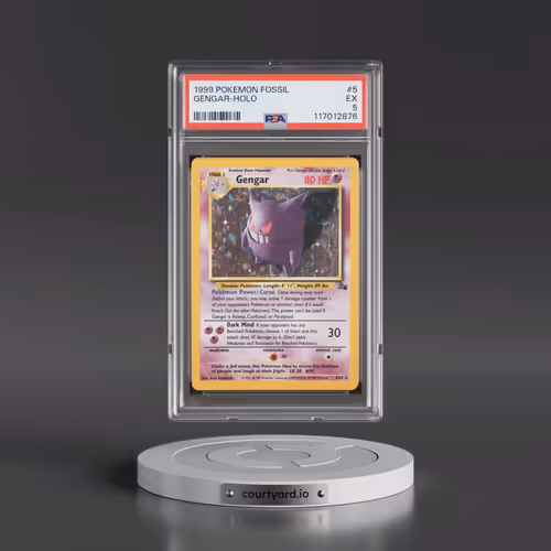 1999 Pokémon Fossil #5 Gengar - Holo (PSA 5 EX)