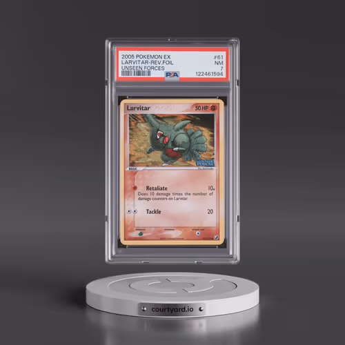 2005 Pokémon EX Unseen Forces #61 Larvitar - Reverse Foil (PSA 7 NM)