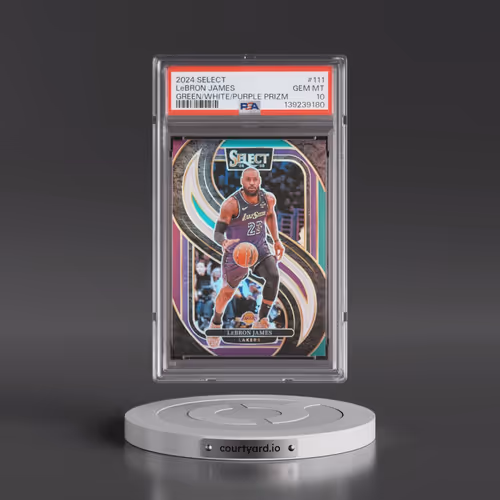 2024 Panini Select #111 LeBron James - Green/White/Purple Prizm (PSA 10 GEM MINT)