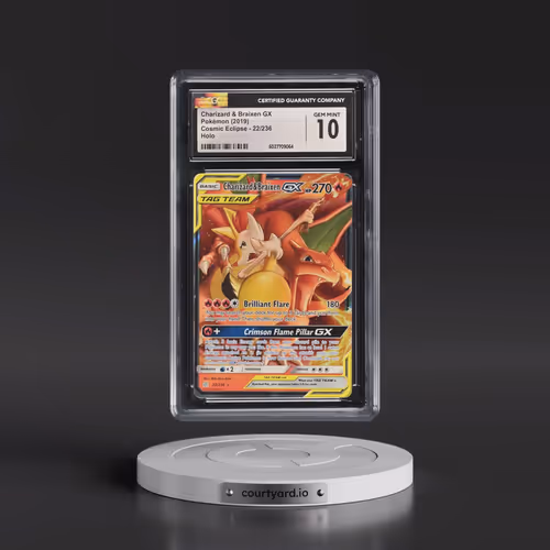 2019 Cosmic Eclipse #22/236 Charizard & Braixen GX - Holo (CGC 10 GEM MINT)