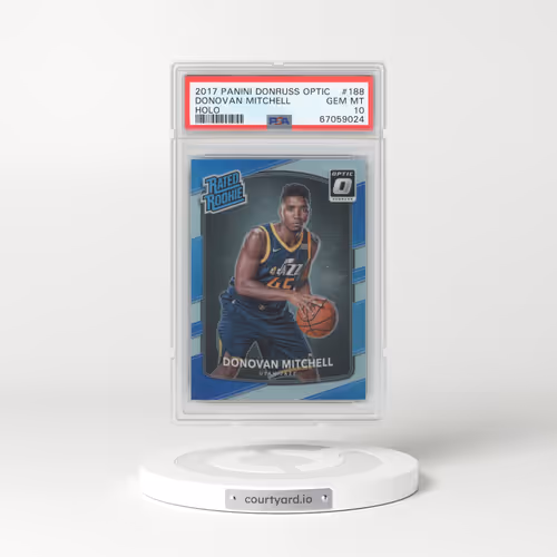 2017 Panini Donruss Optic #188 Donovan Mitchell - Holo (PSA 10 GEM MINT)