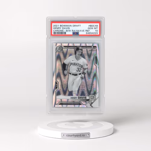 2021 Bowman Draft #BDC48 Henry Davis - Chrome-Black & White Raywave Refractor (PSA 10 GEM MINT)