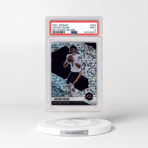 2021 Panini Mosaic #304 Justin Fields - No Huddle Silver (PSA 9 MINT)