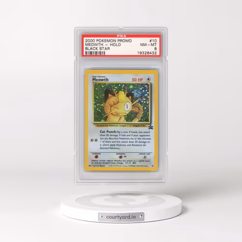 2000 Pokémon Promo Black Star #10 Meowth - Holo Game Boy (PSA 8 NM-MT)