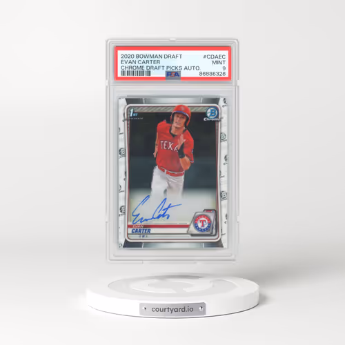 2020 Bowman Draft Chrome Draft Picks Autographs #CDAEC Evan Carter (PSA 9 MINT)