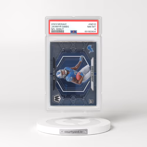2023 Panini Mosaic NFL Debut #ND10 Jahmyr Gibbs (PSA 8 NM-MT)