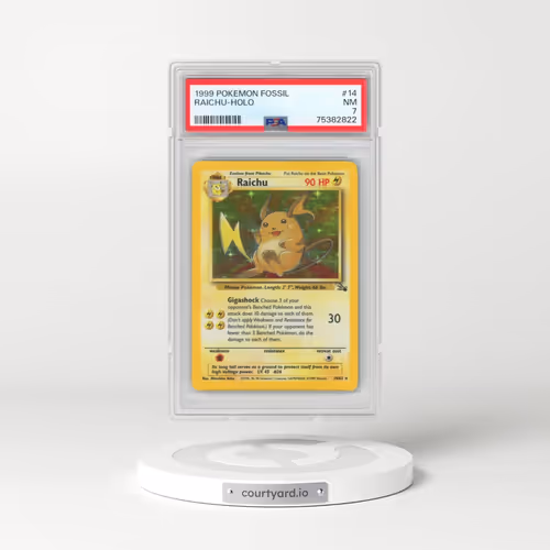 1999 Pokémon Fossil #14 Raichu - Holo (PSA 7 NM)