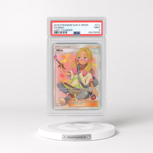 2018 Pokémon Sun & Moon Lost Thunder #211 Mina - Full Art (PSA 9 MINT)