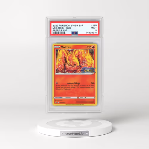 2022 Pokémon Swsh Black Star Promo #185 Moltres - Holo Prerelease (PSA 9 MINT)