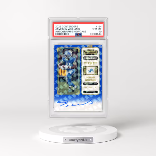 2022 Panini Contenders #124 Jameson Williams - Autograph-Showcase (PSA 10 GEM MINT)