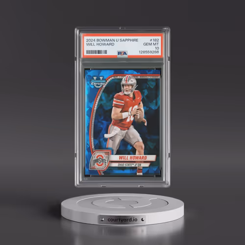 2024 Bowman University Chrome Sapphire #182 Will Howard (PSA 10 GEM MINT)